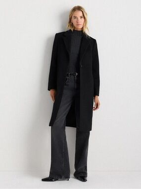 Quince Black Long Cashmere Overcoat New No Tag XS